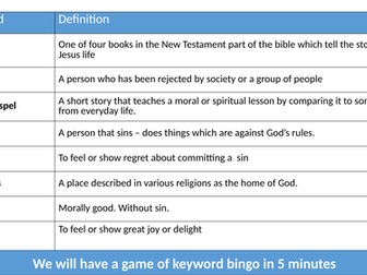 Year 8: Parables lesson 2: The lost parables part 1 (coin and sheep)