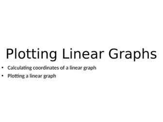 Plotting Linear Graphs - Low Ability