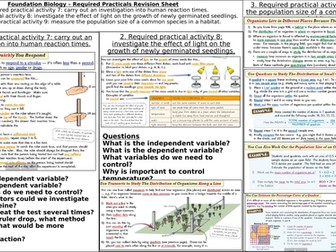 AQA Biology: Advanced Information Required Practicals Revision Sheet