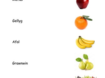 Match the fruit in Welsh