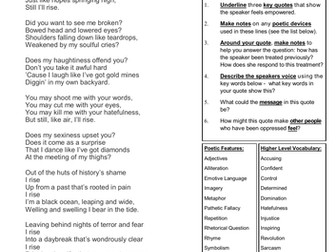 'Still I Rise' Annotation Task and Structure Strip