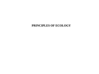 PRINCIPLES OF ECOLOGY