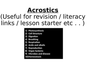 Revision Acrostics