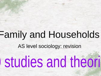 Family and Households AS revision