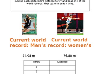 Athletics - Beat the WR resources