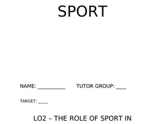 Cambridge Nationals Sports Studies LO booklets