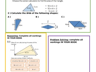 Area of a triangle worksheet (3 of 3)