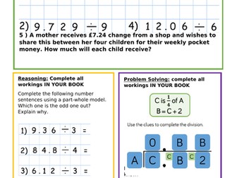 Divide decimals by integers