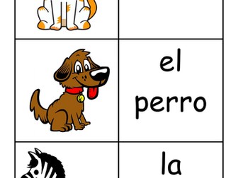Spanish Animal Match Up Activity
