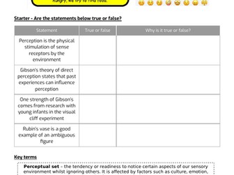 AQA GCSE PSYCHOLOGY (9-1) FACTORS AFFECTING PERCEPTION: EMOTION