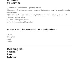 MicroEconomics GCSE Flashcards [[PRICE DROP]