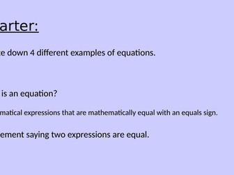 Solve equation with unknown on one side.