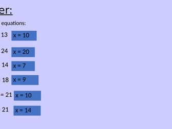 A helpful powerpoint with converting worded questions into equation to solve.