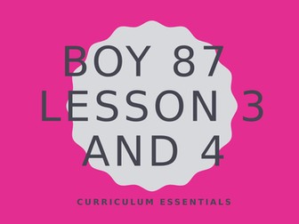 Boy 87 by Ele Fountain lessons 3 and 4. Varying sentences.