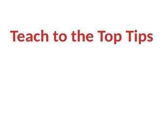 Teaching To The Top CPD