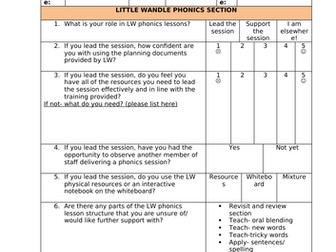 Little Wandle staff questionnaire