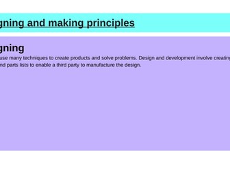 GCSE AQA Design and Technology Design and Making Principles