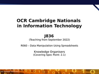 J836 - R060 Spreadsheets Knowledge Organiser