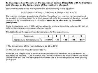 AQA A Level Chemistry Required Practical 3 - Kinetics
