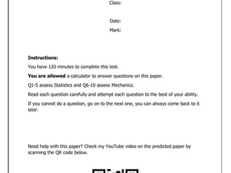 A-Level Maths: Paper 3 Predicted Paper