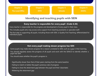 2 Page Summary of SEND Code of Practice 2015