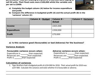 Variance Analysis Calculation Practice