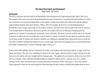 Othello Unit plan and resources