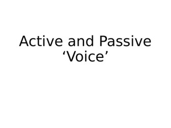 Active and Passive Voice PP