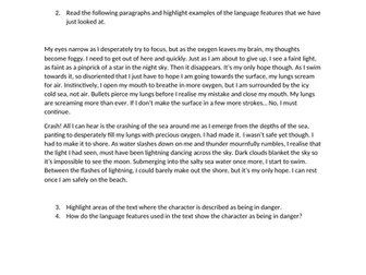 English language - techniques worksheet