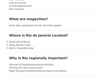 GCSE Human Geography AQA Flashcards