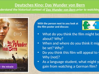 Das Wunder von Bern: Pre-Watch Lesson, PowerPoint & Worksheet