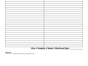 Viva 1 Module 1 Retrieval quizzes