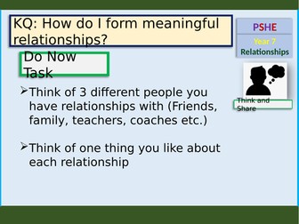 Meaningful Relationships PSHE