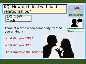 Dealing with Bad Relationships PSHE lesson