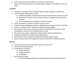 IB biology topic 3- genetics