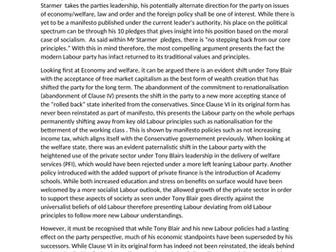 Evaluate the view that the modern Labour party has returned to its traditional  principles. (A*)