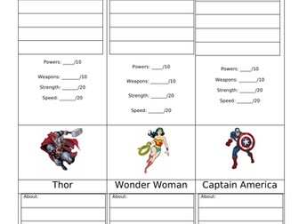 Make your own Marvel Top Trumps