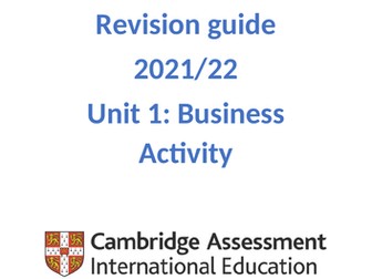 Cambridge IGCSE Business Studies - Revision guides units 1-6