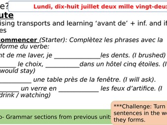 Studio French AQA GCSE Higher - Module 5 Unit 4 - Le grand large - En route