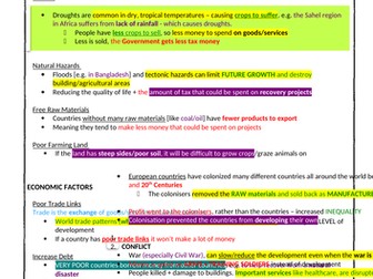 GCSE Geography Economic World Notes (including case studies e.g. UK)