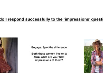 Impressions question Language Component 1