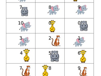 Number bonds to 10 pairs game.