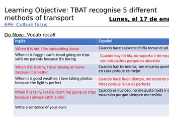 Theme 2 | GCSE Spanish | Types of transport