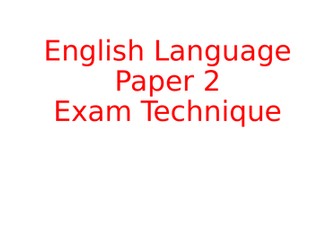 AQA GCSE English Language - Paper 2 Lesson