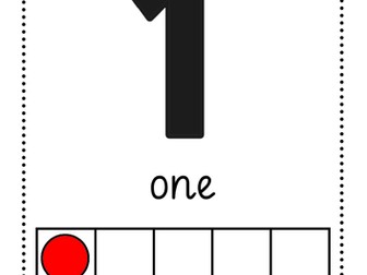 Maths display number representations 1-10