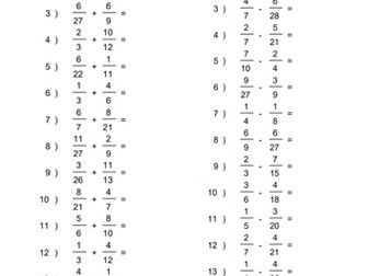 To add and take away fractions Y5/6