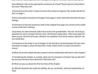 When The Sky Falls by Phil Earle Chapter 1 Language work