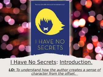I Have No Secrets - Scheme of Learning.
