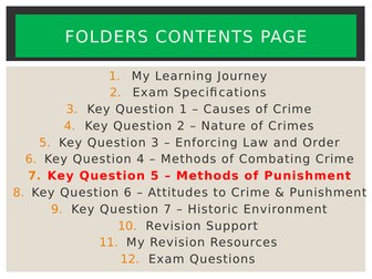 Eduqas History Crime & Punishment - Key Question 5: Methods of Punishment - Modern Day
