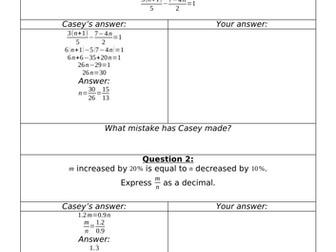 Careless Casey - Number and Algebra